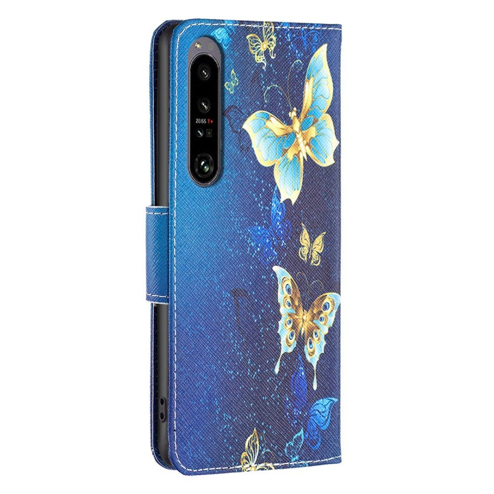 EIDERWOOD Sony Xperia 1 VI Læder Cover m. Pung & Ståfunktion - Blå med Sommerfugle