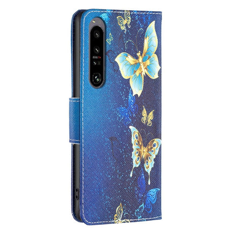 EIDERWOOD Sony Xperia 1 VI Læder Cover m. Pung & Ståfunktion - Blå med Sommerfugle