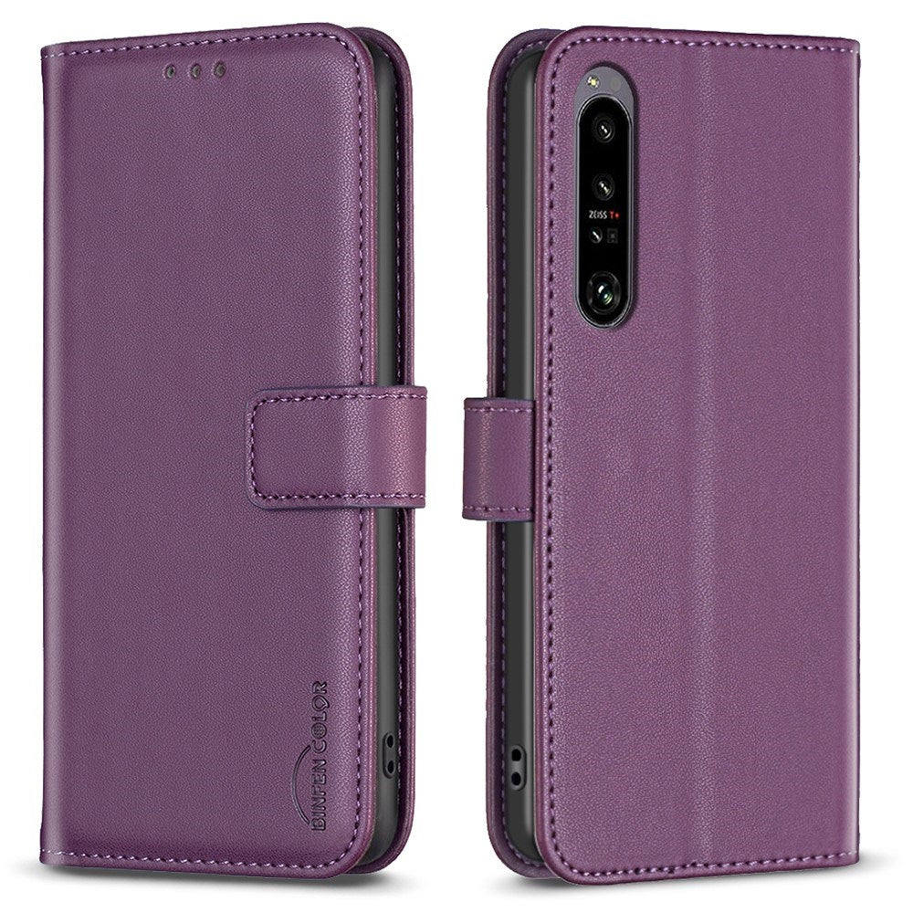 EIDERWOOD Sony Xperia 1 VI Kunstlæder Flip Cover m. Kortholder & Ståfunktion - Mørk Lilla