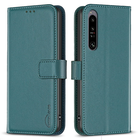 EIDERWOOD Sony Xperia 1 VI Kunstlæder Flip Cover m. Kortholder & Ståfunktion - Grøn