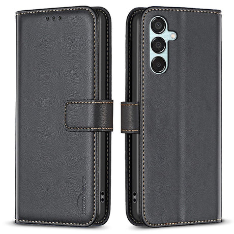 EIDERWOOD Samsung Galaxy M15 (5G) Kunstlæder Flip Cover m. Kortholder & Ståfunktion - Sort