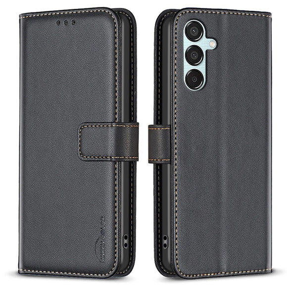 EIDERWOOD Samsung Galaxy M15 (5G) Kunstlæder Flip Cover m. Kortholder & Ståfunktion - Sort