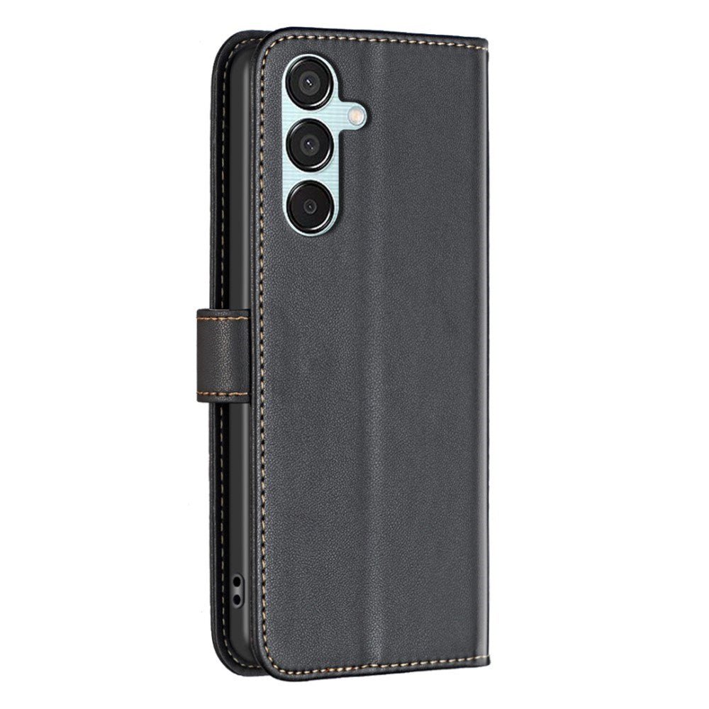 EIDERWOOD Samsung Galaxy M15 (5G) Kunstlæder Flip Cover m. Kortholder & Ståfunktion - Sort