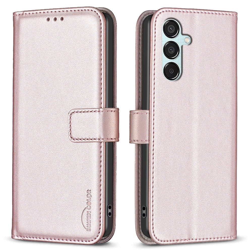 EIDERWOOD Samsung Galaxy M15 (5G) Kunstlæder Flip Cover m. Kortholder & Ståfunktion - Rose Gold