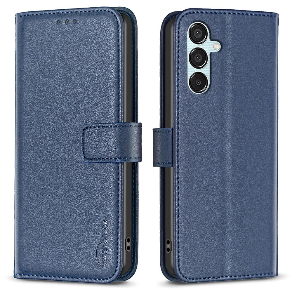EIDERWOOD Samsung Galaxy M15 (5G) Kunstlæder Flip Cover m. Kortholder & Ståfunktion - Blå
