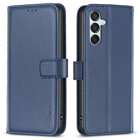 EIDERWOOD Samsung Galaxy M15 (5G) Kunstlæder Flip Cover m. Kortholder & Ståfunktion - Blå