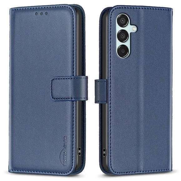 EIDERWOOD Samsung Galaxy M15 (5G) Kunstlæder Flip Cover m. Kortholder & Ståfunktion - Blå