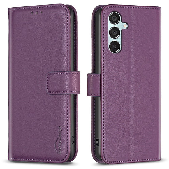 EIDERWOOD Samsung Galaxy M15 (5G) Kunstlæder Flip Cover m. Kortholder & Ståfunktion - Mørk Lilla