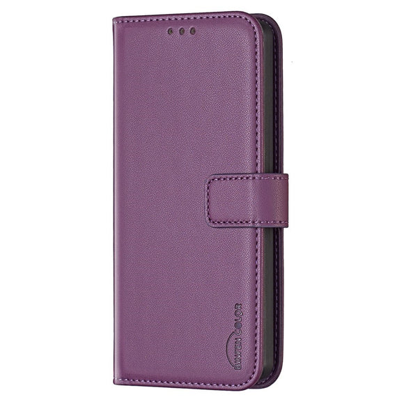 EIDERWOOD Samsung Galaxy M15 (5G) Kunstlæder Flip Cover m. Kortholder & Ståfunktion - Mørk Lilla