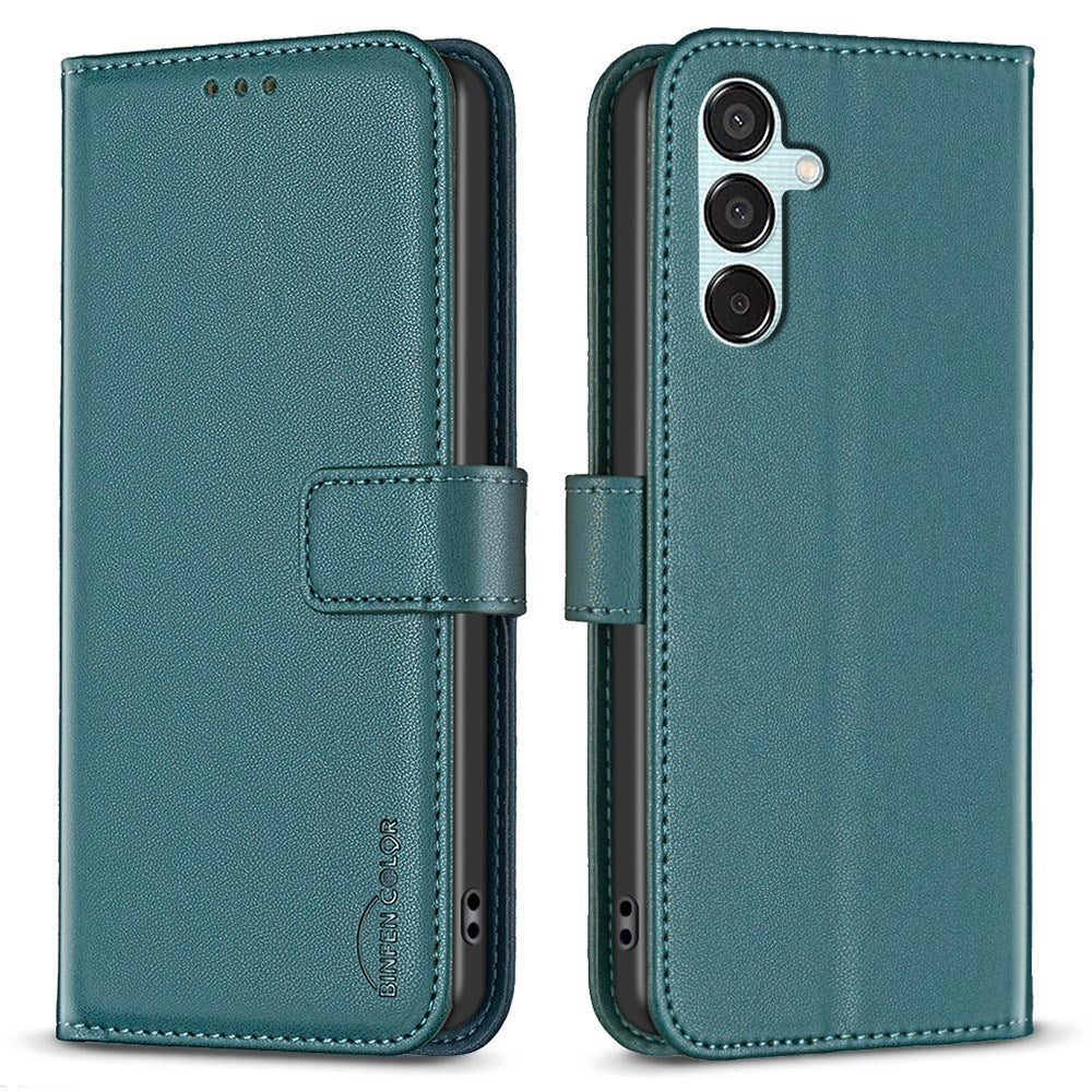 EIDERWOOD Samsung Galaxy M15 (5G) Kunstlæder Flip Cover m. Kortholder & Ståfunktion - Grøn