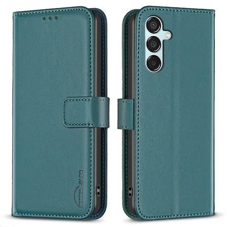 EIDERWOOD Samsung Galaxy M15 (5G) Kunstlæder Flip Cover m. Kortholder & Ståfunktion - Grøn