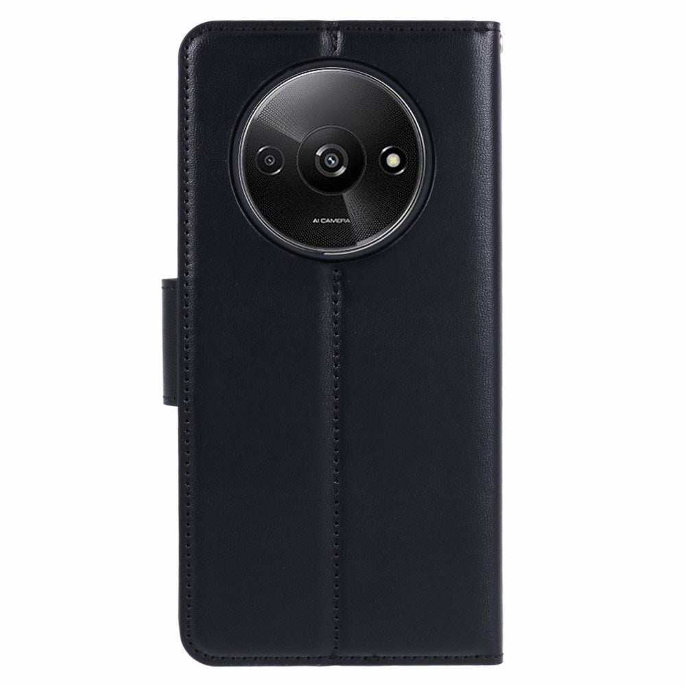 Xiaomi Redmi A3 Kunstlæder Flip Cover m. Pung & Ståfunktion - Sort