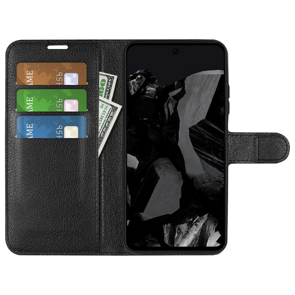 EIDERWOOD Google Pixel 9 Pro XL Litchi Læder Cover m. Pung - Sort