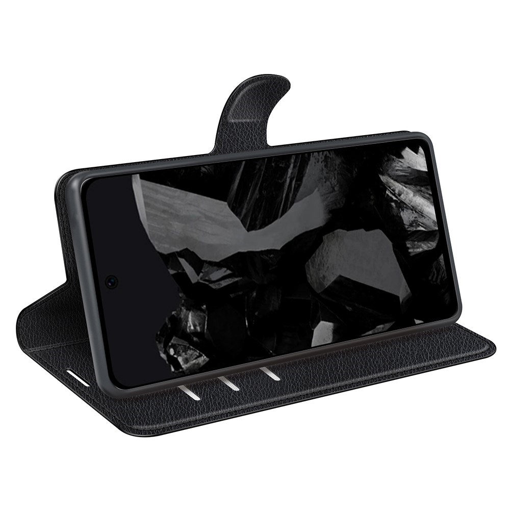 EIDERWOOD Google Pixel 9 Pro XL Litchi Læder Cover m. Pung - Sort