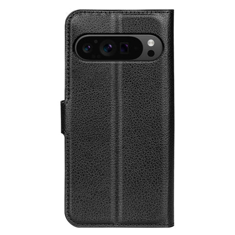 EIDERWOOD Google Pixel 9 Pro XL Litchi Læder Cover m. Pung - Sort