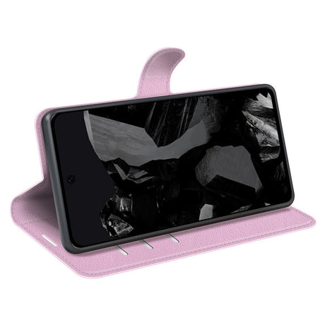 EIDERWOOD Google Pixel 9 Pro XL Litchi Læder Cover m. Pung - Lyserød