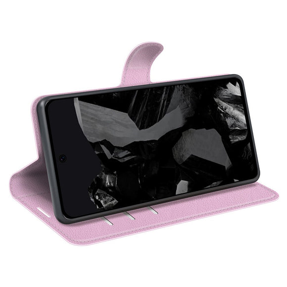 EIDERWOOD Google Pixel 9 Pro XL Litchi Læder Cover m. Pung - Lyserød