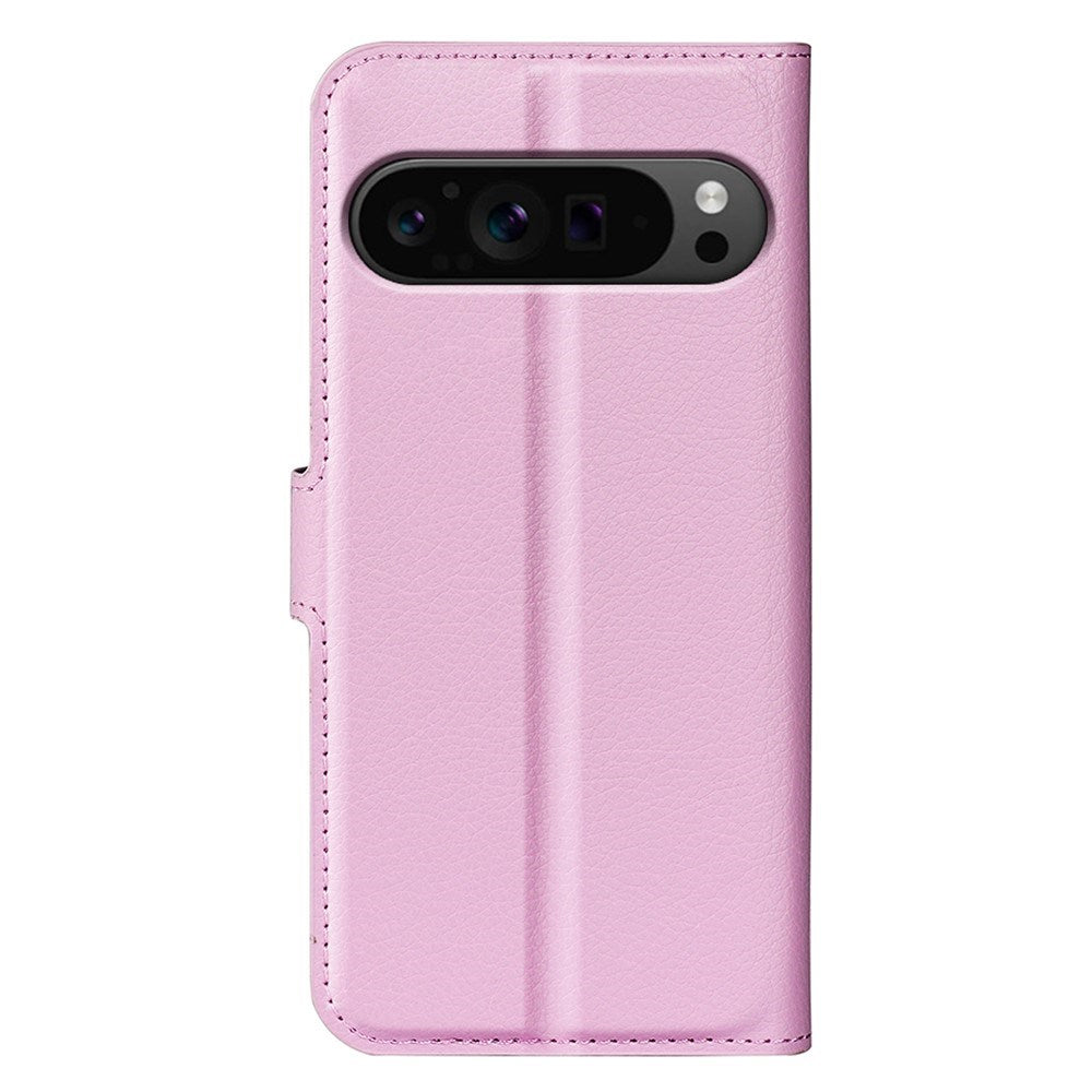 EIDERWOOD Google Pixel 9 Pro XL Litchi Læder Cover m. Pung - Lyserød