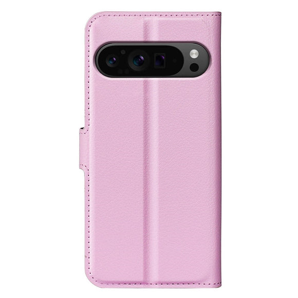 EIDERWOOD Google Pixel 9 Pro XL Litchi Læder Cover m. Pung - Lyserød