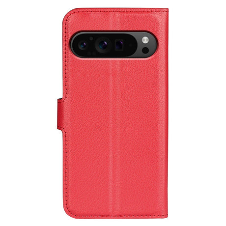 EIDERWOOD Google Pixel 9 Pro XL Litchi Læder Cover m. Pung - Rød