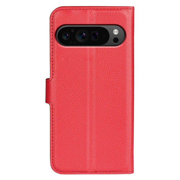 EIDERWOOD Google Pixel 9 Pro XL Litchi Læder Cover m. Pung - Rød
