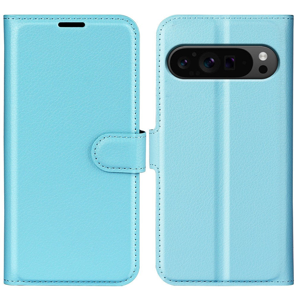 EIDERWOOD Google Pixel 9 Pro XL Litchi Læder Cover m. Pung - Blå