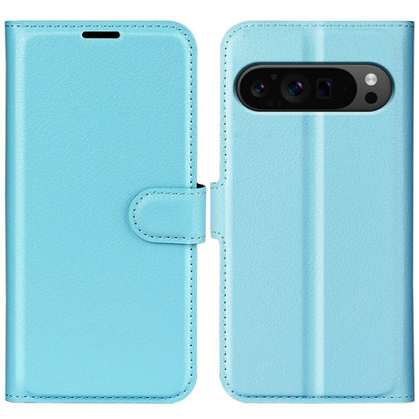 EIDERWOOD Google Pixel 9 Pro XL Litchi Læder Cover m. Pung - Blå