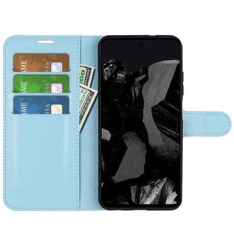 EIDERWOOD Google Pixel 9 Pro XL Litchi Læder Cover m. Pung - Blå