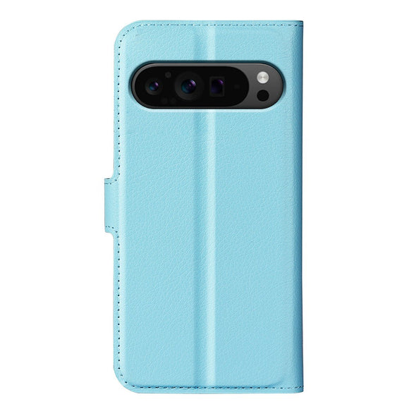 EIDERWOOD Google Pixel 9 Pro XL Litchi Læder Cover m. Pung - Blå