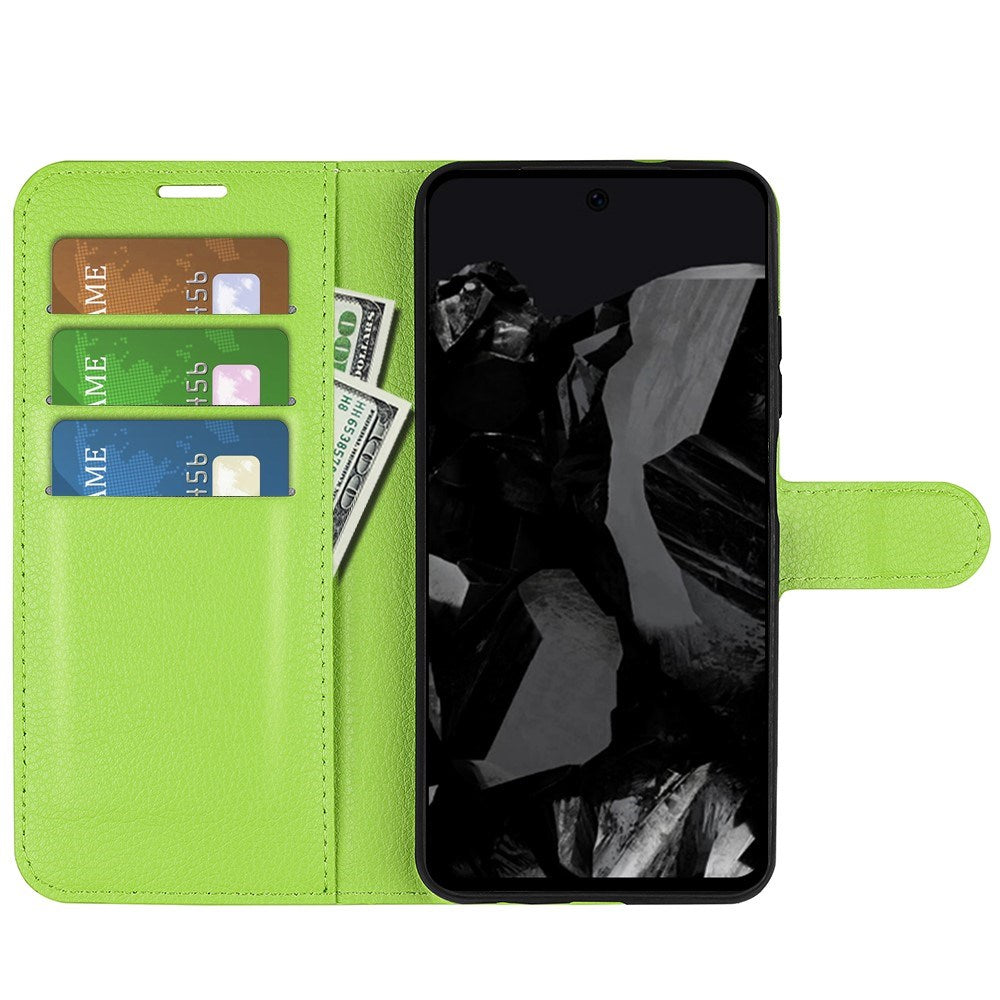 EIDERWOOD Google Pixel 9 Pro XL Litchi Læder Cover m. Pung - Grøn
