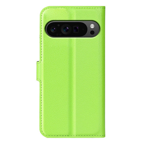 EIDERWOOD Google Pixel 9 Pro XL Litchi Læder Cover m. Pung - Grøn