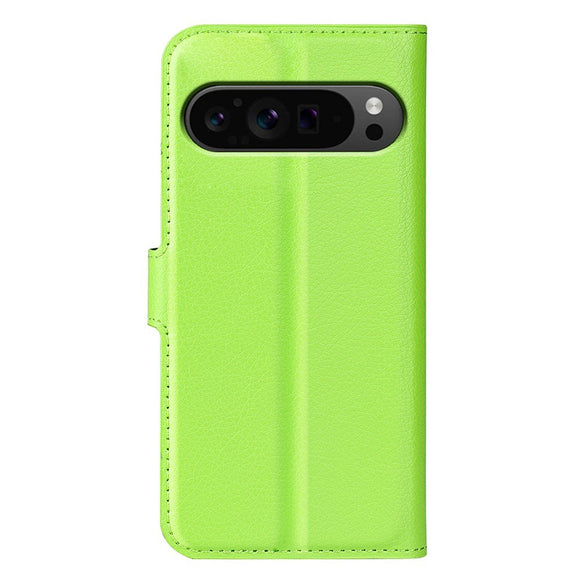 EIDERWOOD Google Pixel 9 Pro XL Litchi Læder Cover m. Pung - Grøn