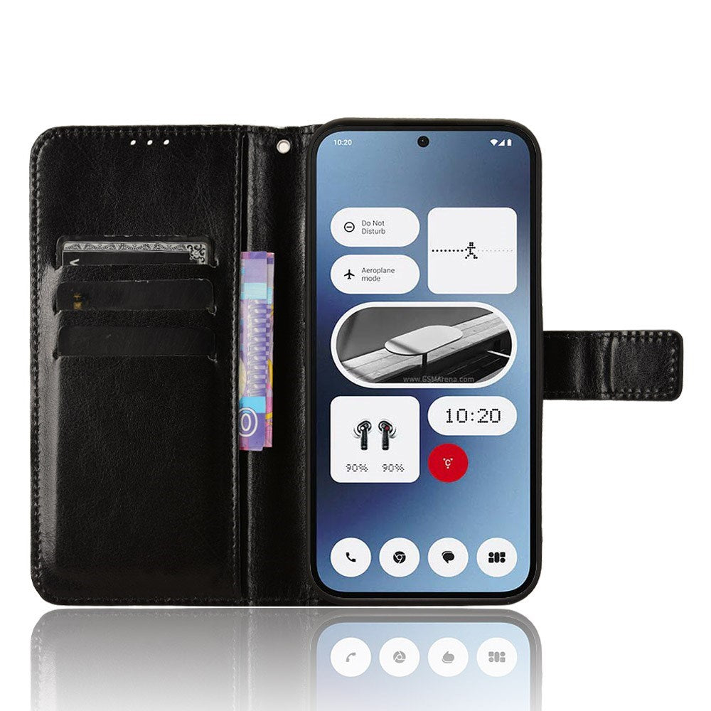 EIDERWOOD Nothing Phone (2a) Blankt Læder Cover m. Pung & Strop - Sort