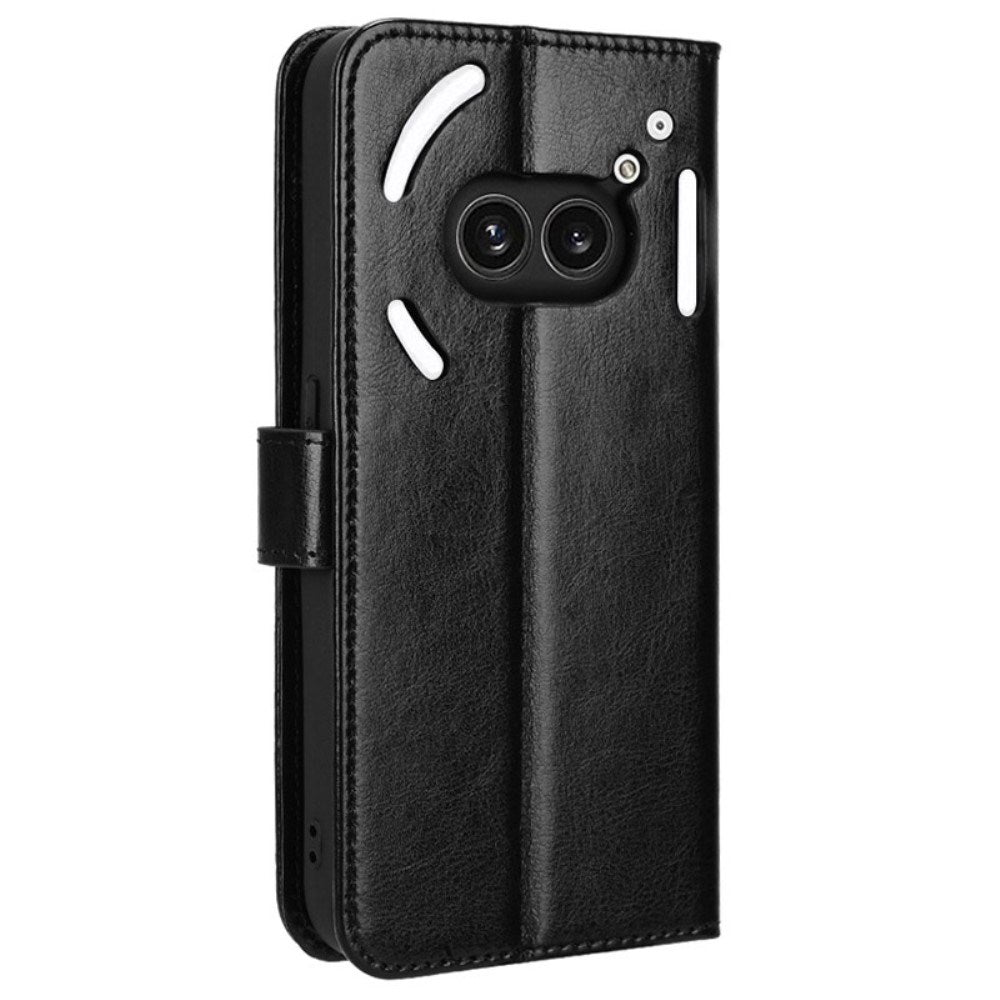 EIDERWOOD Nothing Phone (2a) Blankt Læder Cover m. Pung & Strop - Sort