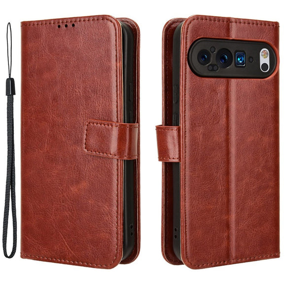 EIDERWOOD Google Pixel 9 / 9 Pro Blankt Læder Cover m. Pung & Strop - Brun