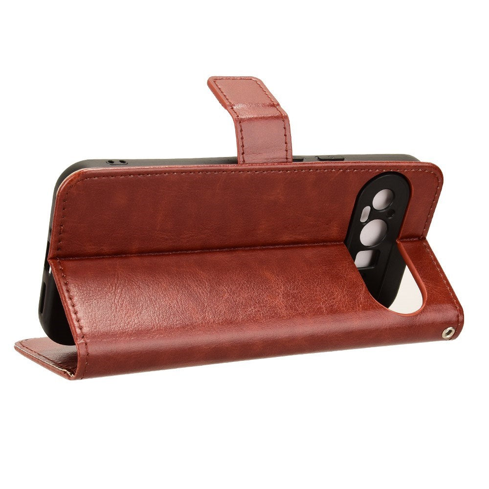 EIDERWOOD Google Pixel 9 / 9 Pro Blankt Læder Cover m. Pung & Strop - Brun