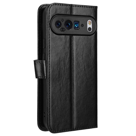 EIDERWOOD Google Pixel 9 / 9 Pro Blankt Læder Cover m. Pung & Strop - Sort