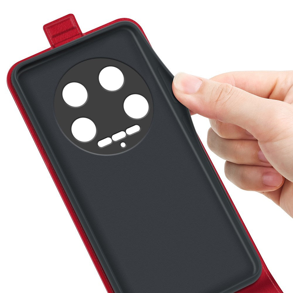 EIDERWOOD Xiaomi 14 Ultra Vertikalt Læder Cover m. Kortholder - Rød