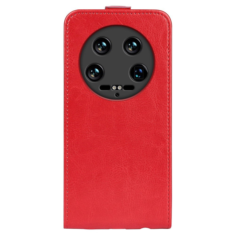 EIDERWOOD Xiaomi 14 Ultra Vertikalt Læder Cover m. Kortholder - Rød