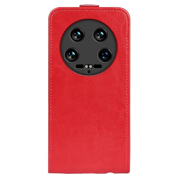 EIDERWOOD Xiaomi 14 Ultra Vertikalt Læder Cover m. Kortholder - Rød