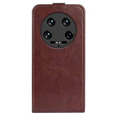 EIDERWOOD Xiaomi 14 Ultra Vertikalt Læder Cover m. Kortholder - Brun