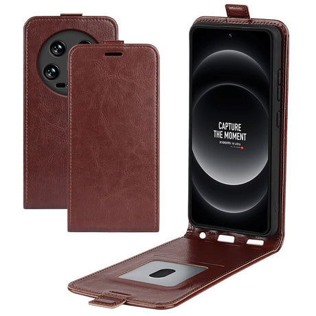 EIDERWOOD Xiaomi 14 Ultra Vertikalt Læder Cover m. Kortholder - Brun