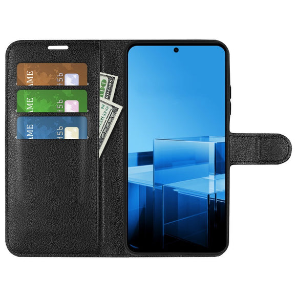 EIDERWOOD Asus Zenfone 11 Ultra Litchi Læder Flip Cover m. Pung - Sort