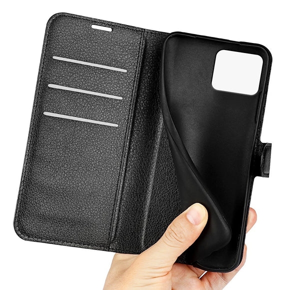 EIDERWOOD Asus Zenfone 11 Ultra Litchi Læder Flip Cover m. Pung - Sort