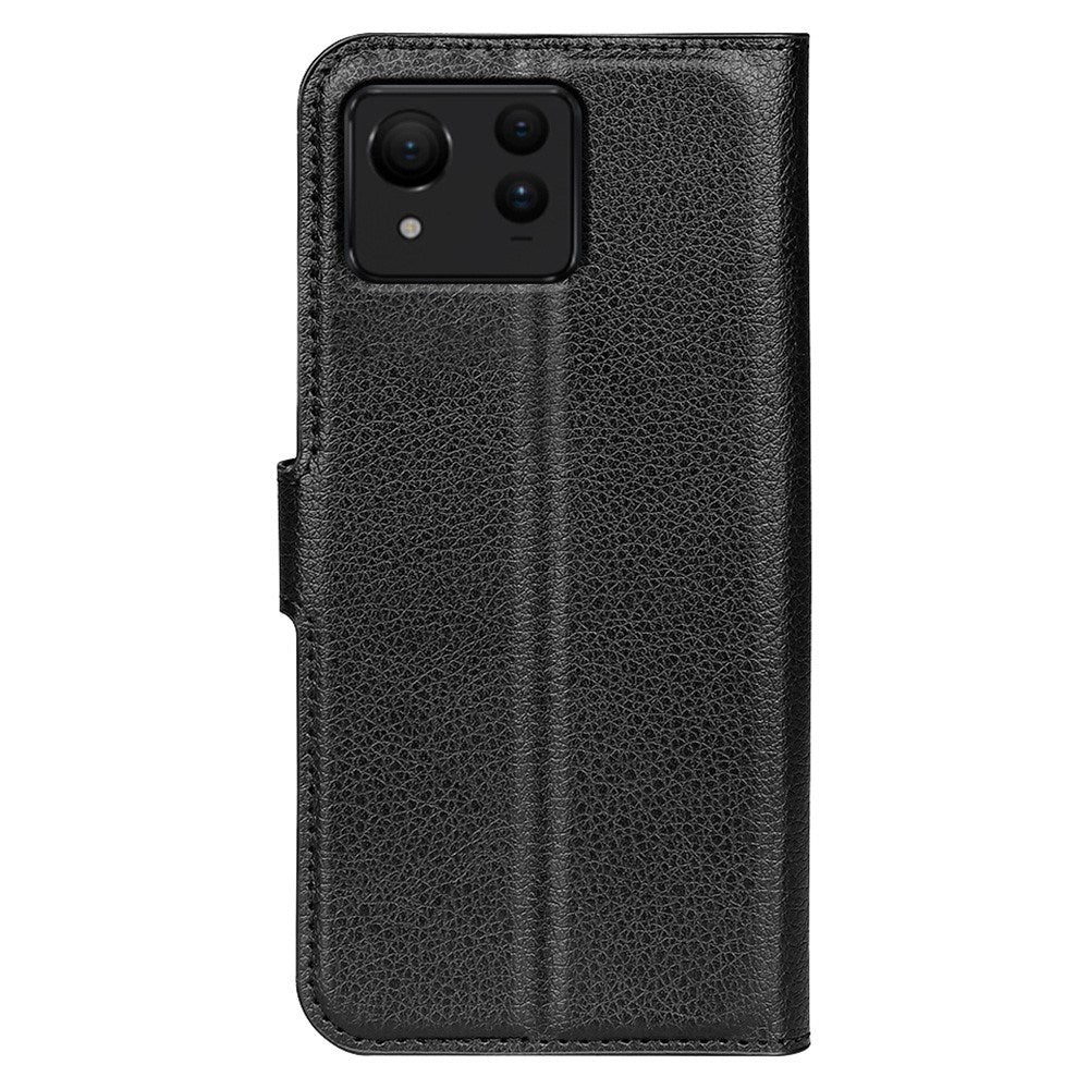 EIDERWOOD Asus Zenfone 11 Ultra Litchi Læder Flip Cover m. Pung - Sort
