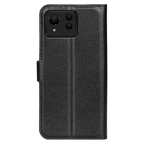 EIDERWOOD Asus Zenfone 11 Ultra Litchi Læder Flip Cover m. Pung - Sort