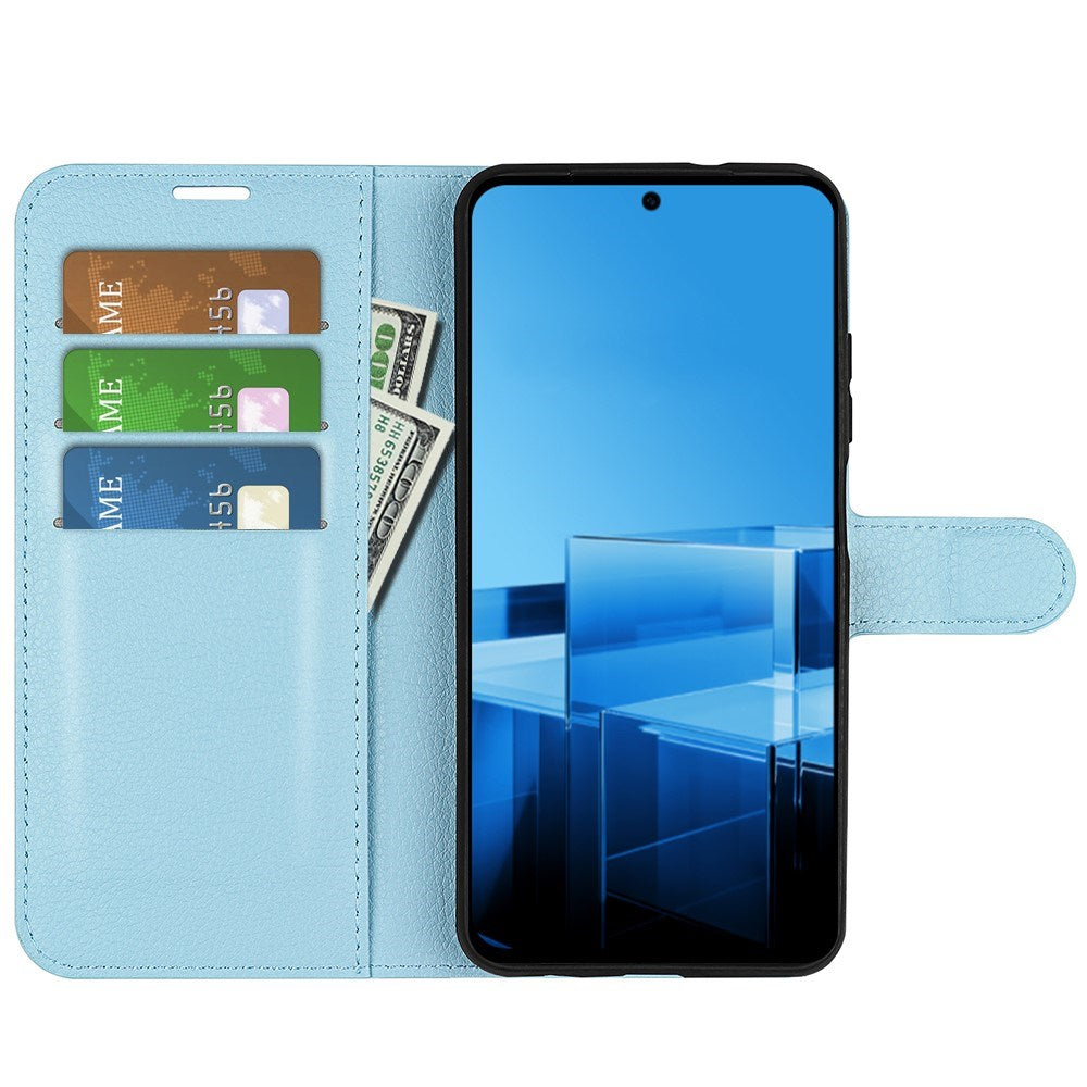 EIDERWOOD Asus Zenfone 11 Ultra Litchi Læder Flip Cover m. Pung - Blå