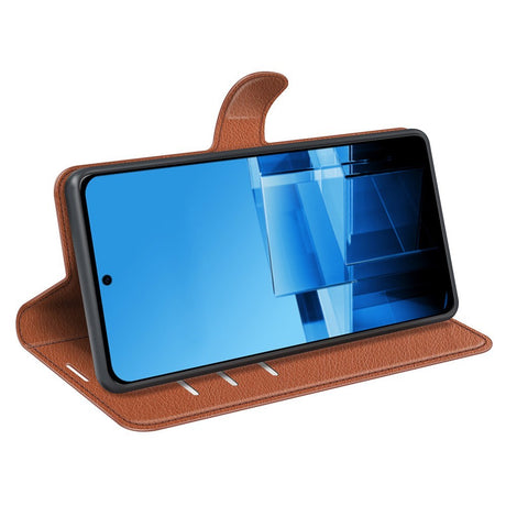 EIDERWOOD Asus Zenfone 11 Ultra Litchi Læder Flip Cover m. Pung - Brun