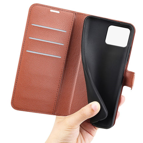 EIDERWOOD Asus Zenfone 11 Ultra Litchi Læder Flip Cover m. Pung - Brun