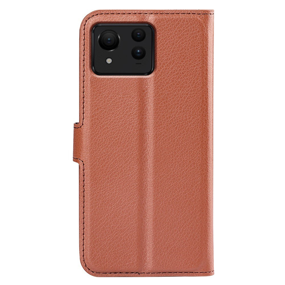 EIDERWOOD Asus Zenfone 11 Ultra Litchi Læder Flip Cover m. Pung - Brun